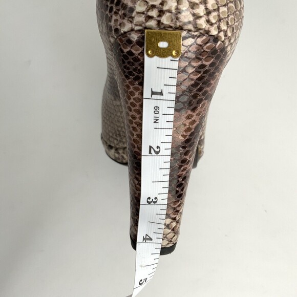 Stuart Weitzman Snake Print Pumps Block Heel Narrow Width 8N - Picture 8 of 11